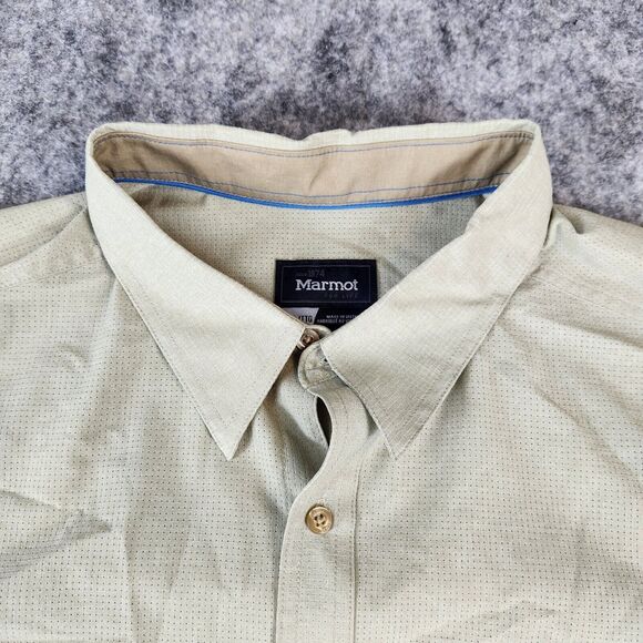 Marmot Windshear Shirt Mens 2XL Khaki Tan Hiking Permeable Wicking Outdoor - Picture 3 of 11